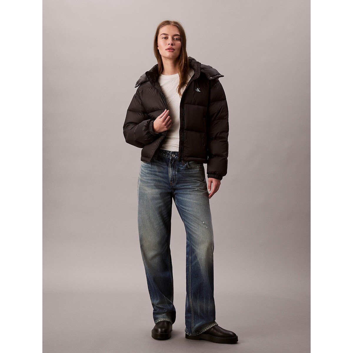 Piumino con collo alto nero , CALVIN KLEIN JEANS