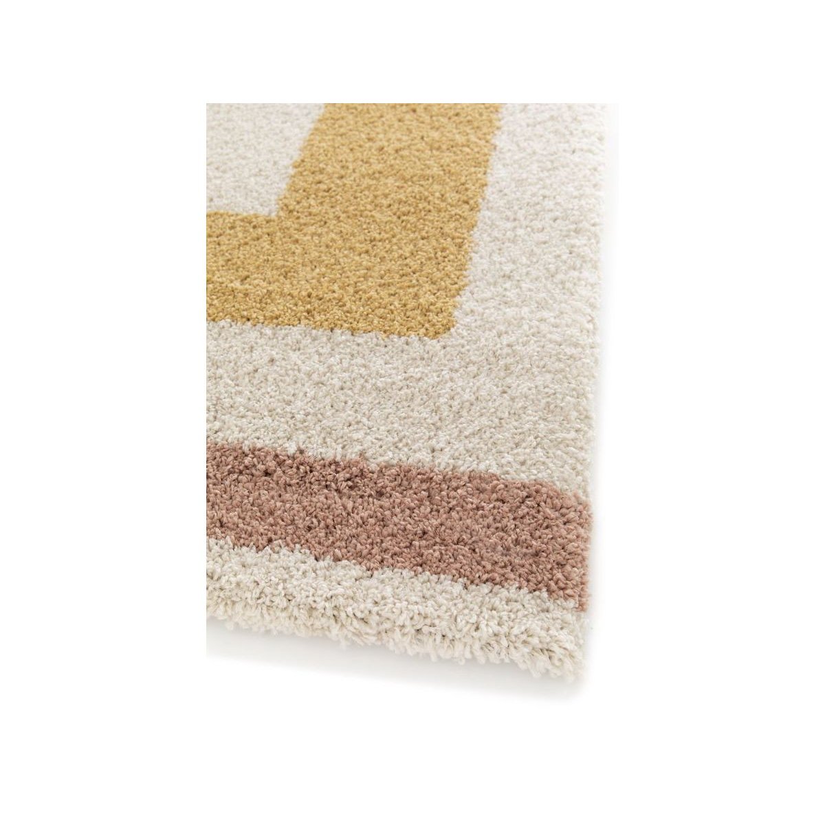 Tapis poils poils longs style , LOAN jaune, BOBOCHIC