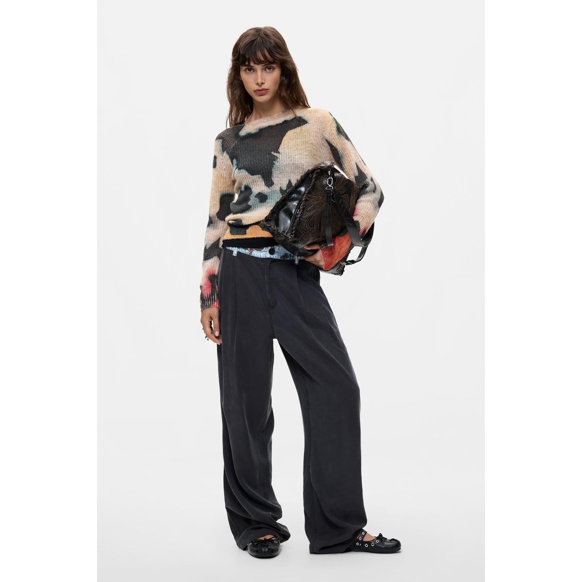 Pull imprimé tie and dye jaune, DESIGUAL