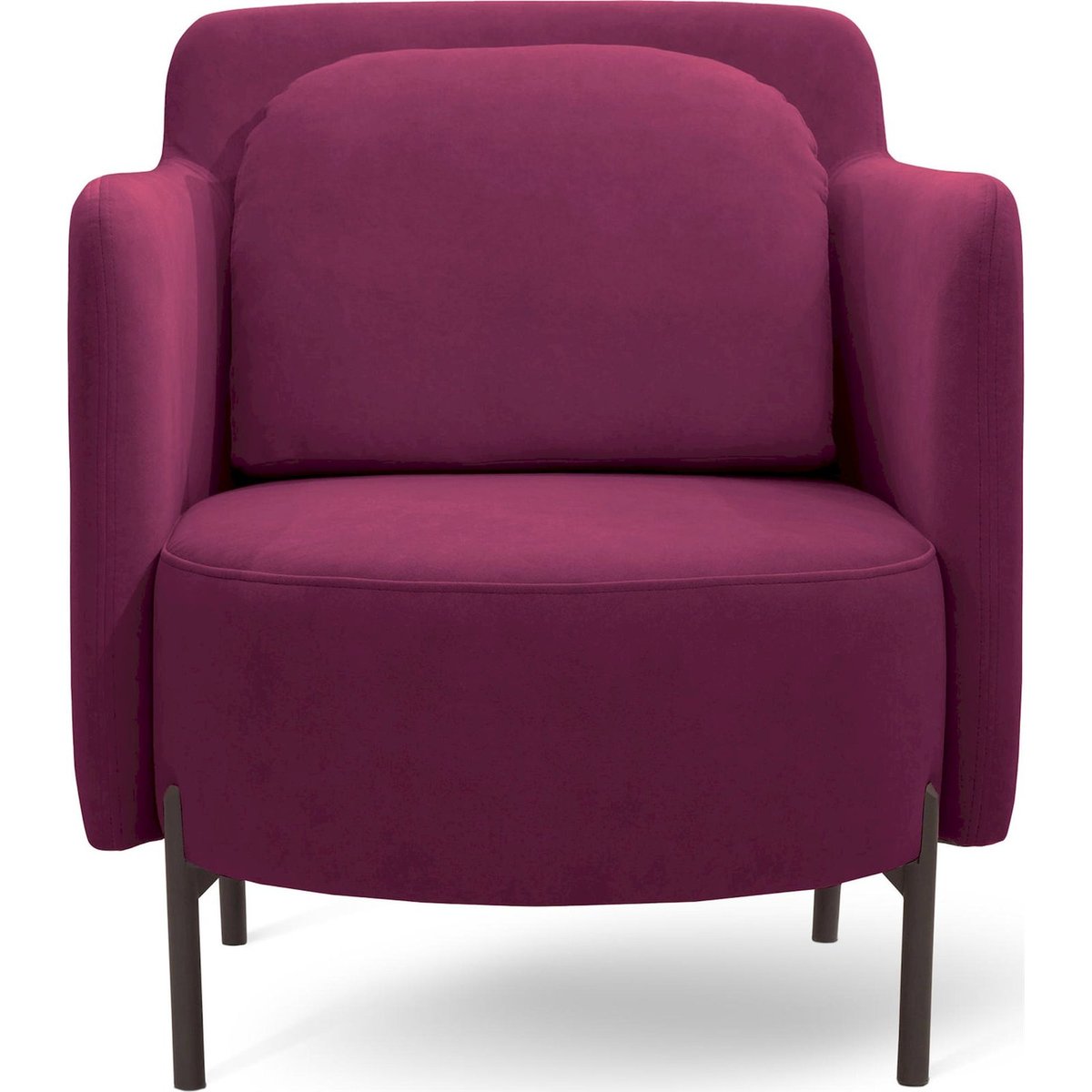 Fauteuil lounge VENESSEL enveloppant velours bordeaux velours et noir, RECOLLECTION