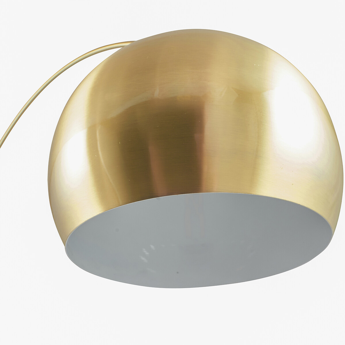 Fia Brushed Metal and White Marble Floor Lamp brass, SO'HOME