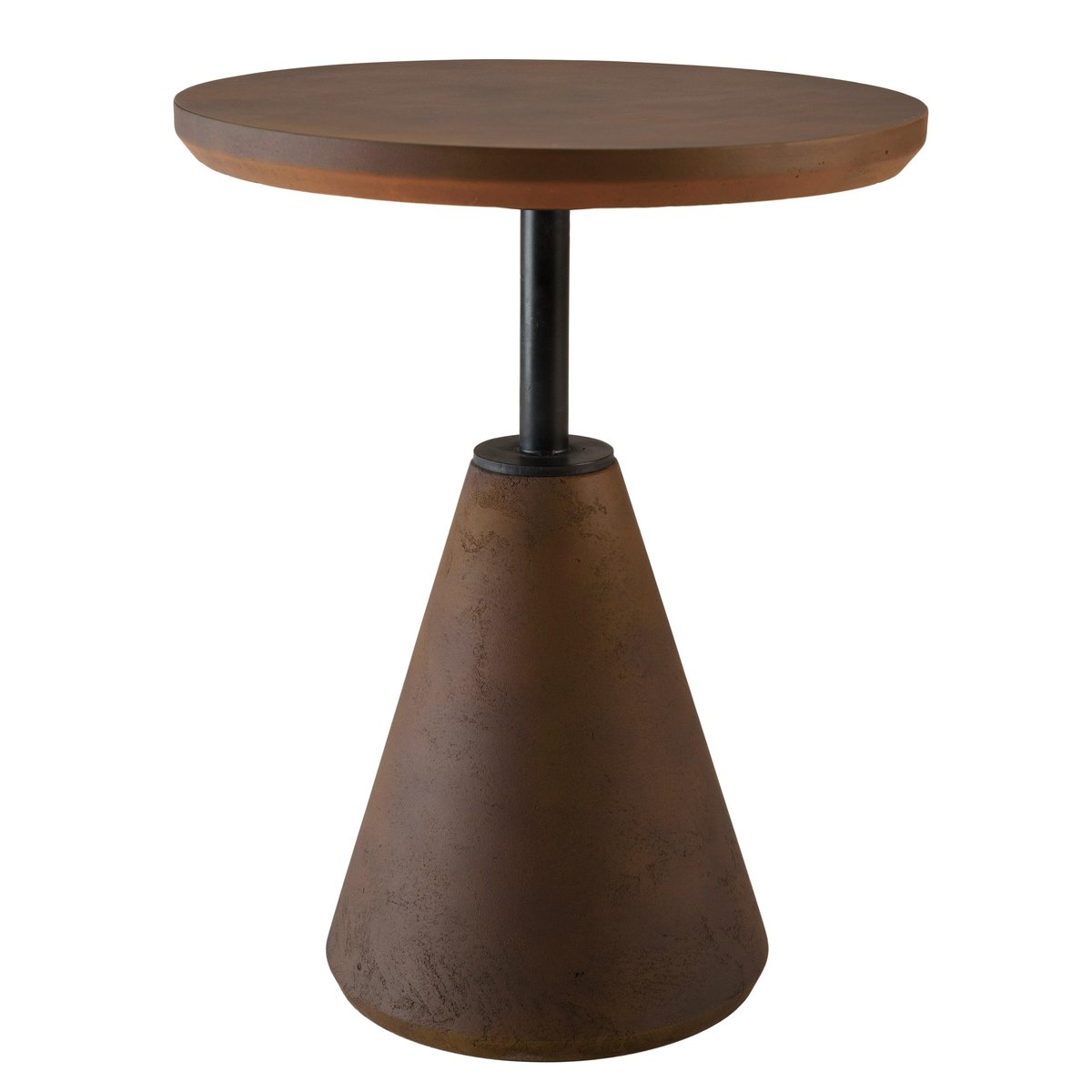 Table d'appoint ronde en béton marron D40cm CALVI marron, PIER IMPORT