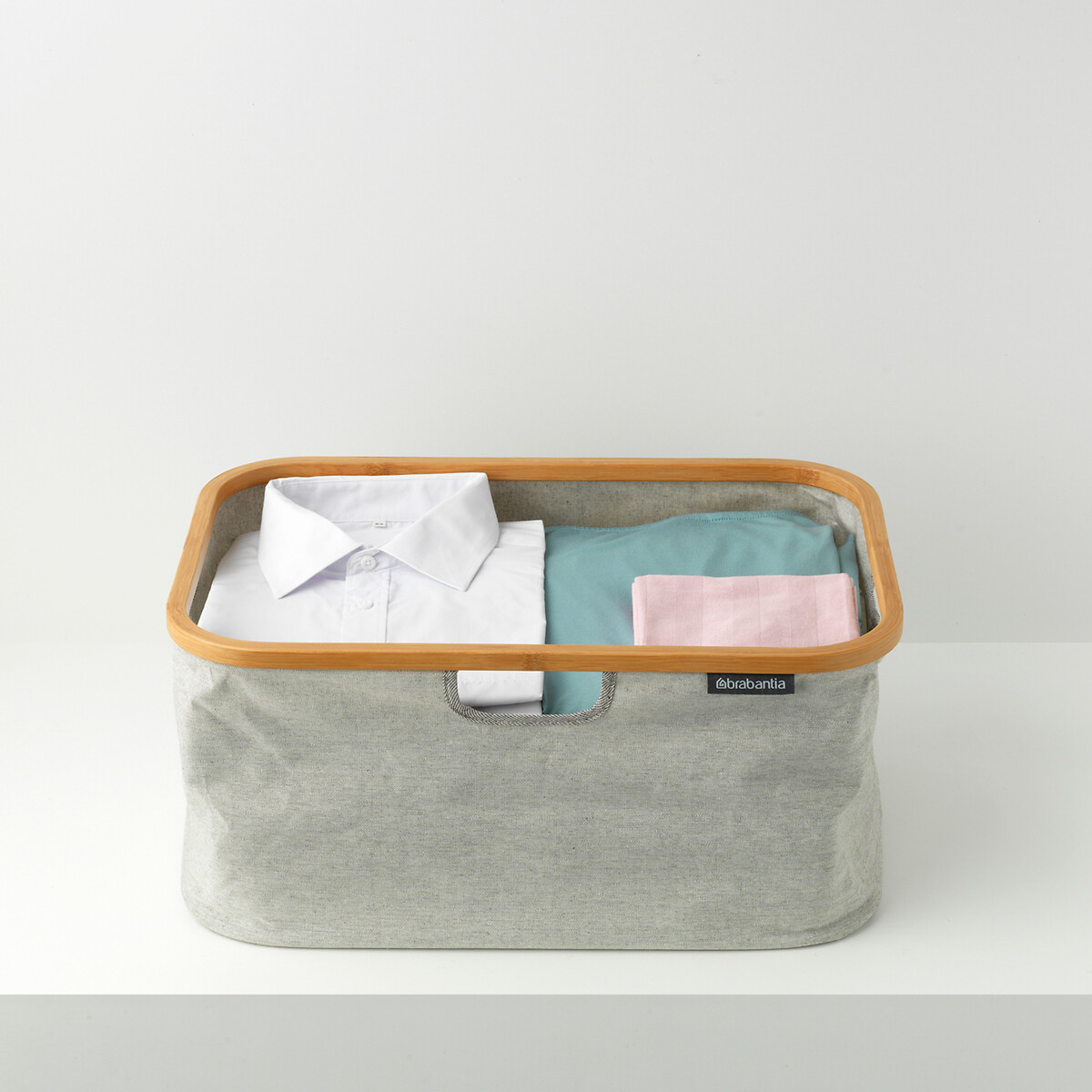 Foldable Laundry Basket, 40L grey, BRABANTIA