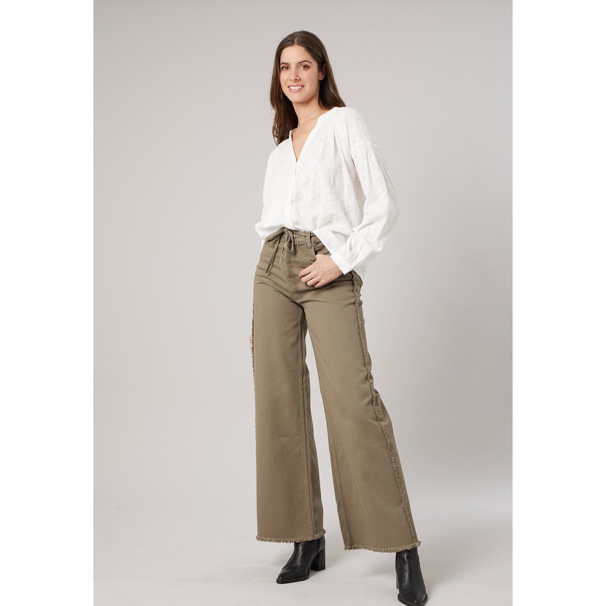 Blouse ample femme jacquard MEREDITH off white, DEELUXE