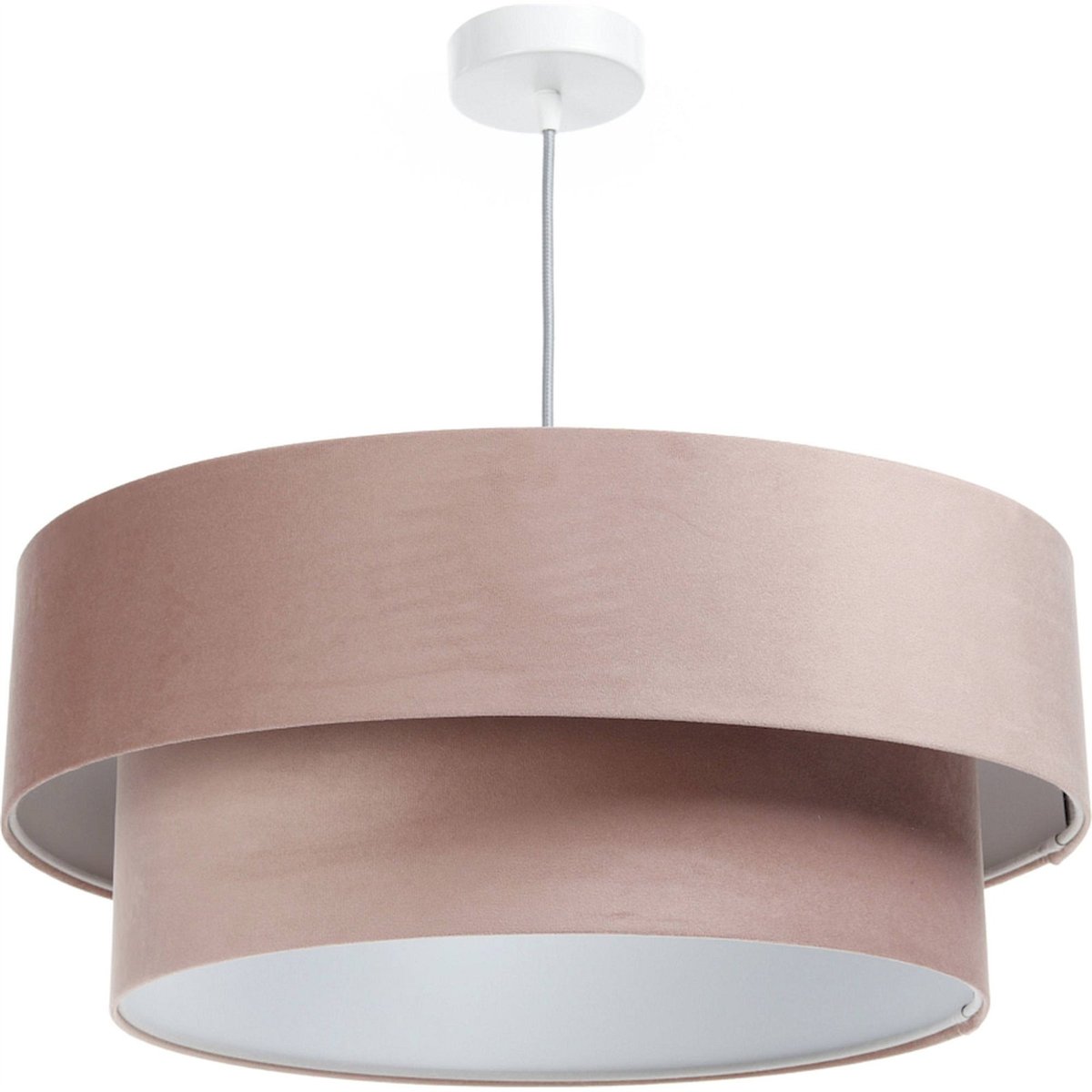 Suspension ronde en tissu pour chambre Jasmin bebe rose poudré avec beige crème, BPS KONCEPT