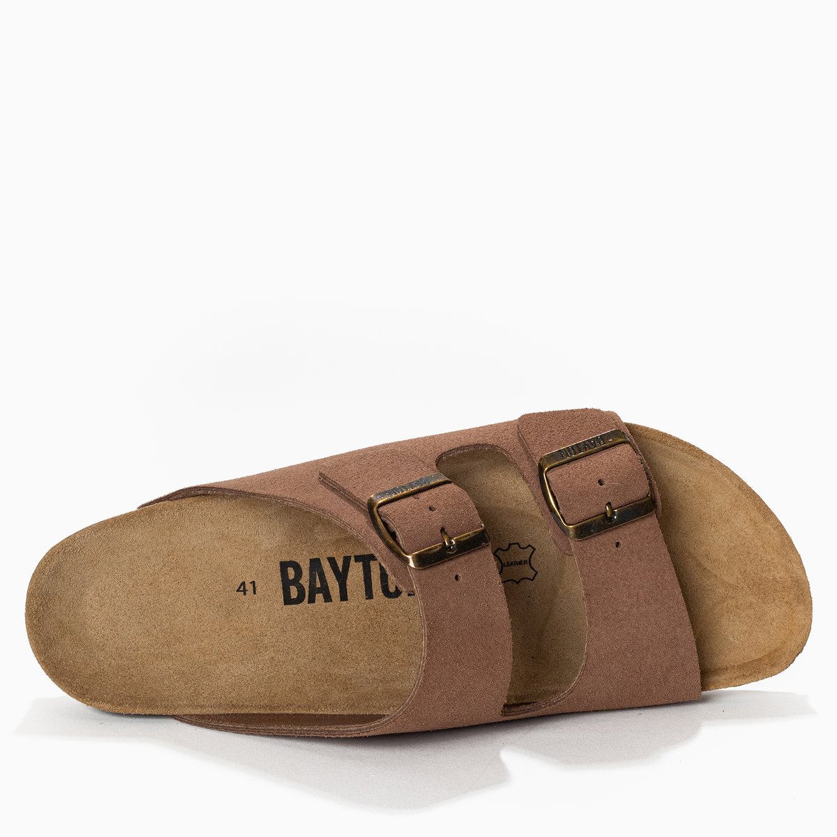 Sandales en cuir suédé ATLAS beige foncé, BAYTON
