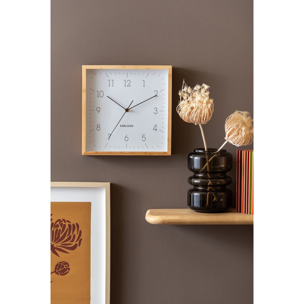 Horloge Murale Bambou NEAT CUADRADO blanc, KARLSSON