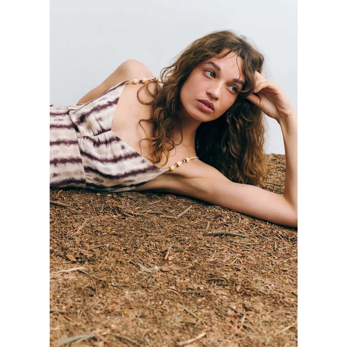 Robe tie-dye à bretelles rose clair, MANGO TEEN