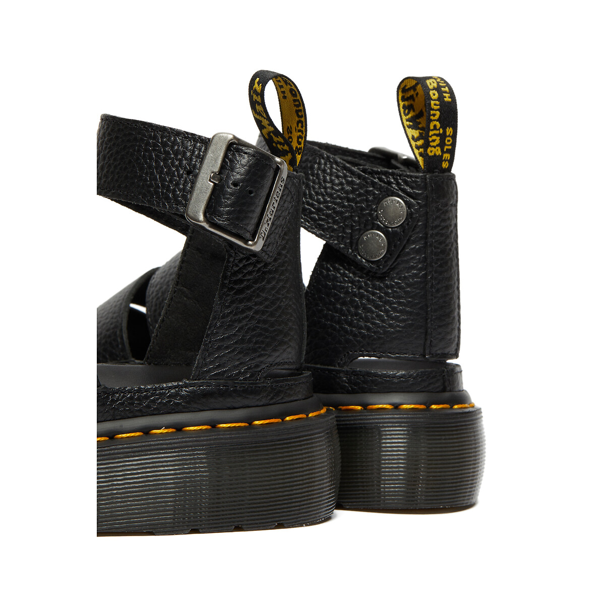 Sandales Clarissa II Quad en cuir, plateforme noir, DR. MARTENS