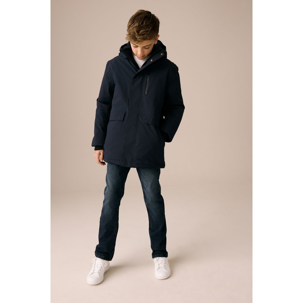 Parka imperméable bleu marine, NEXT