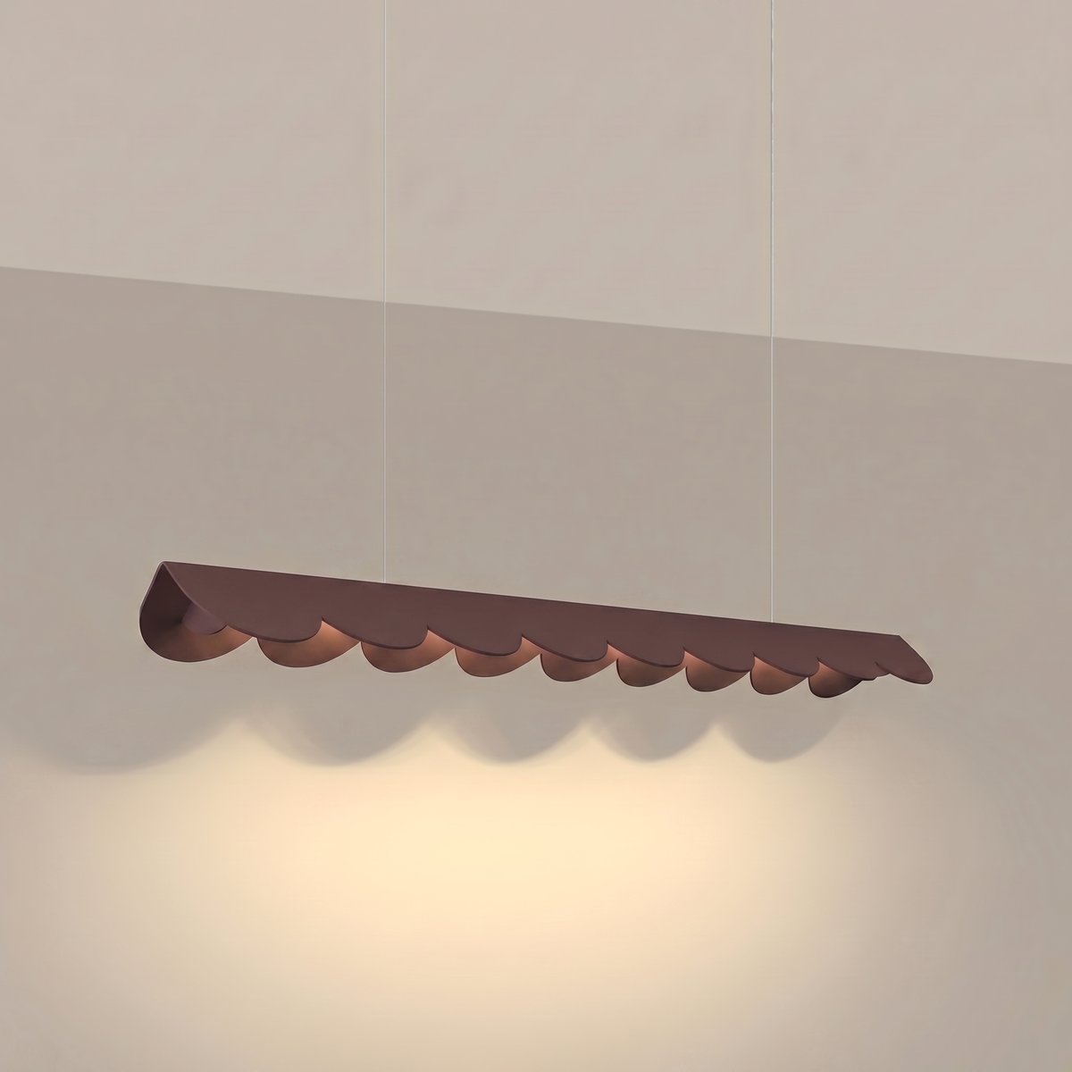 Suspension Aluminium Marron LED 1 Biscuit marron, EDEN