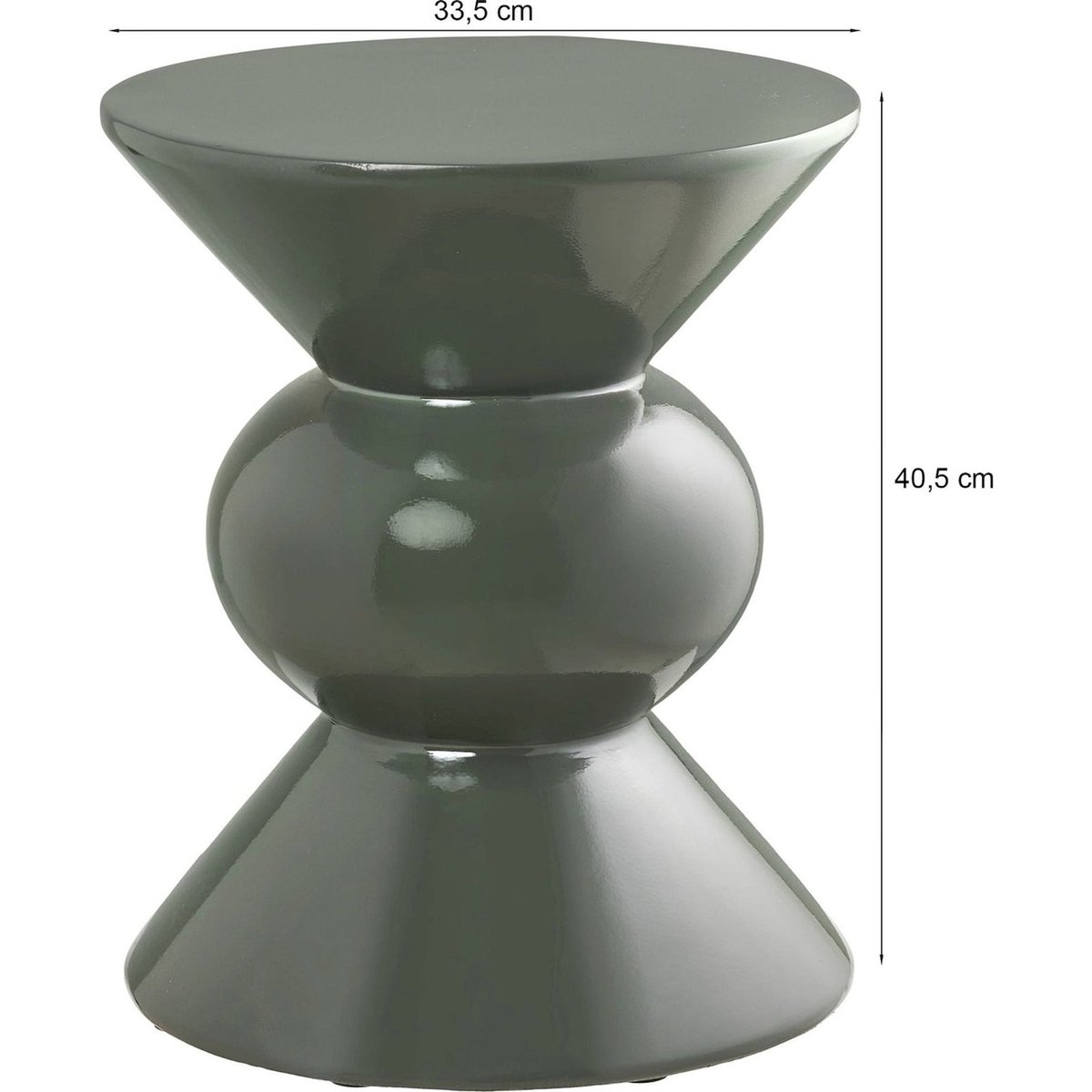 Table d'appoint ronde ROSOLINA vert brillant, RECOLLECTION
