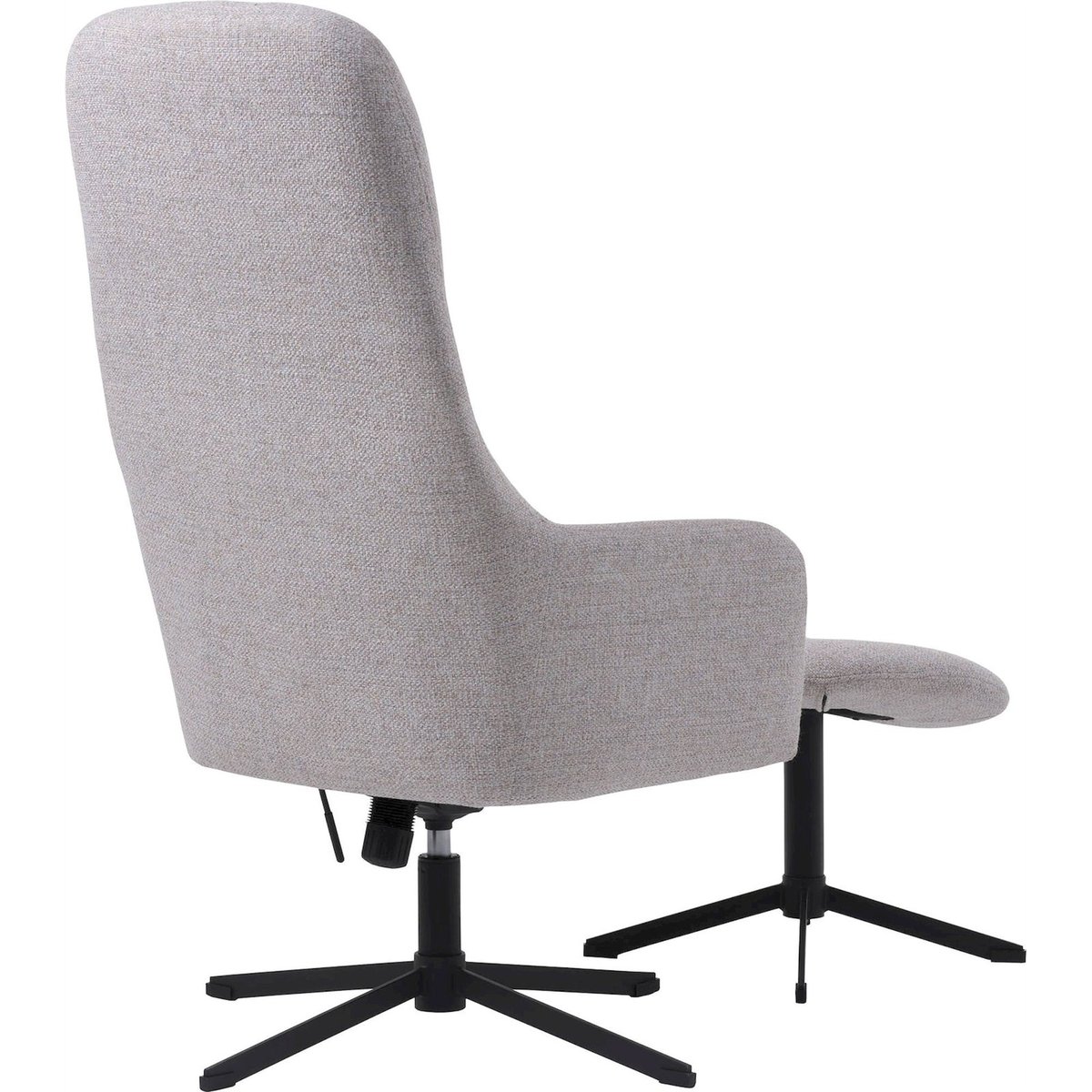 Fauteuil relax avec repose-pieds MANNING gris clair et noir, RECOLLECTION