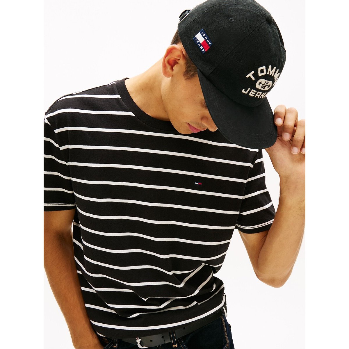 T-shirt manches courtes noir/blanc, TOMMY JEANS