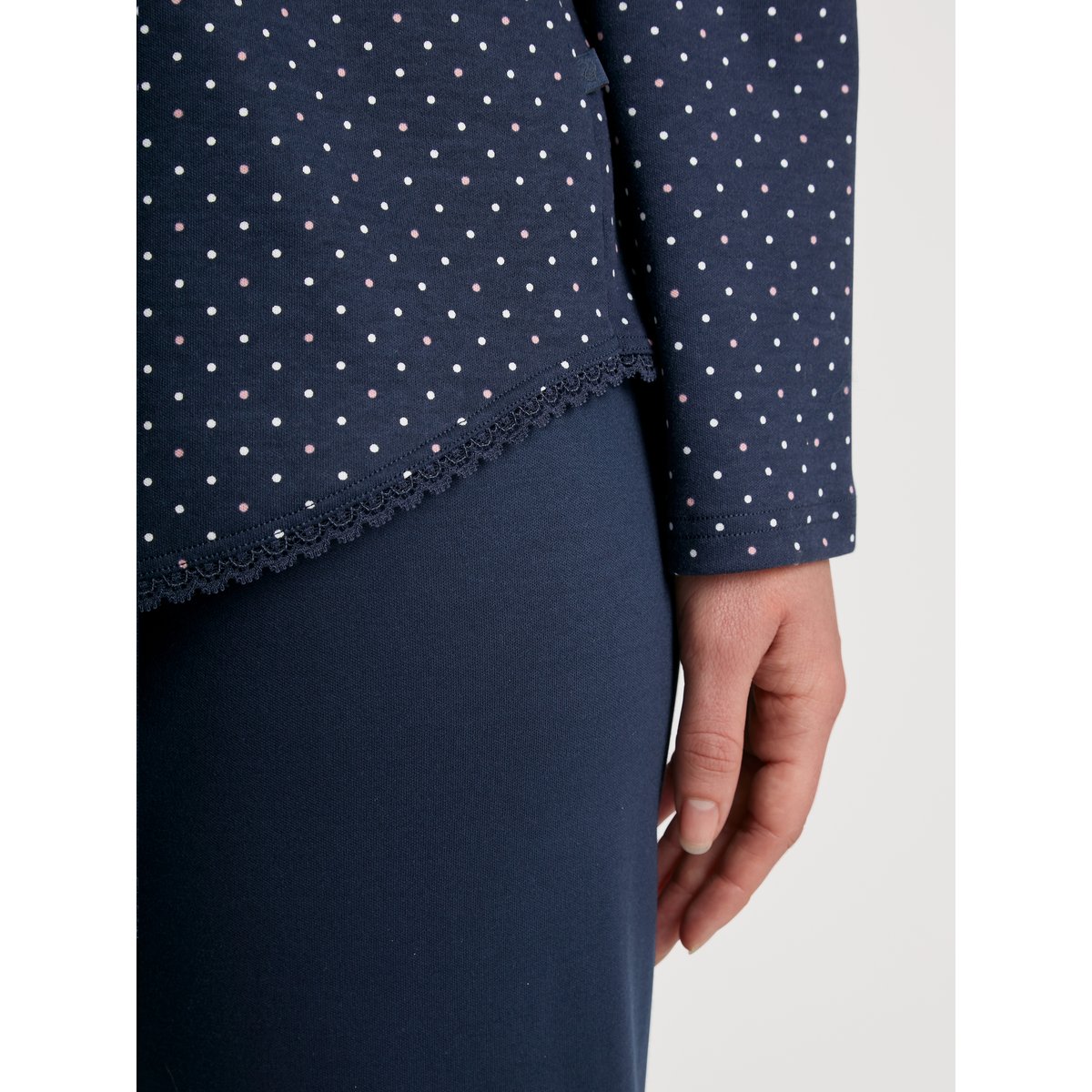 Pyjama manches longues Coton MIDNIGHT DREAMS bleu paon, CALIDA