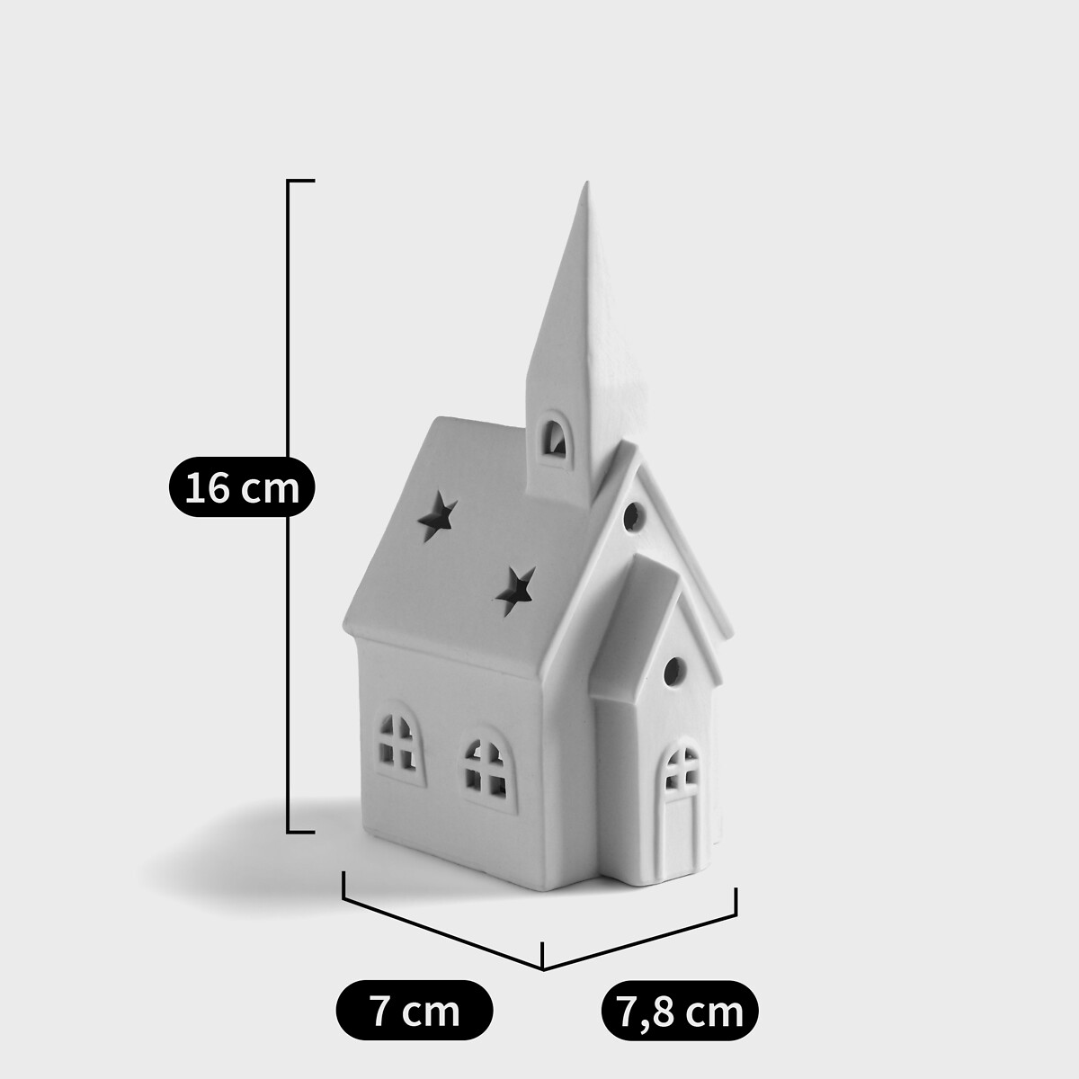 Photophore église en céramique, Caspar blanc, LA REDOUTE INTERIEURS