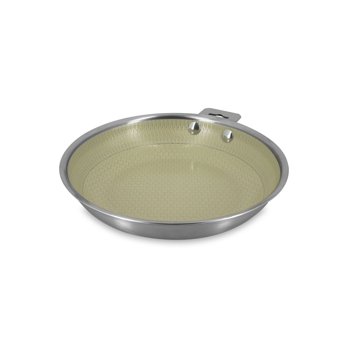 Poêle 24cm en acier inoxydable, AGLAE inox-vert, MENASTYL