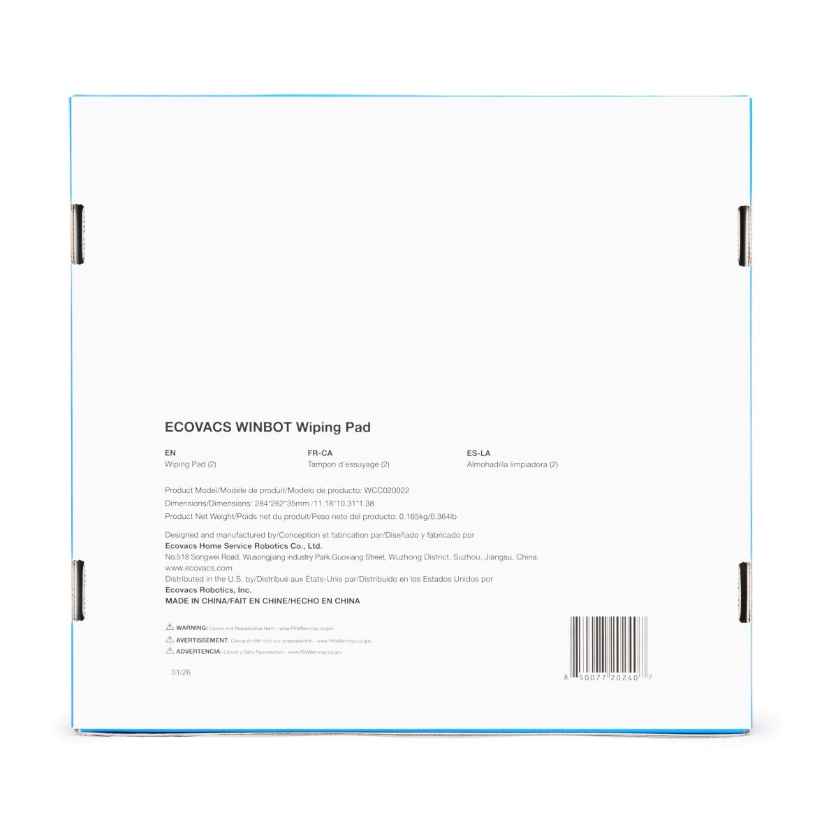 Lingettes et serpillères avec support pour W3 Omni x2 couleur unique, ECOVACS