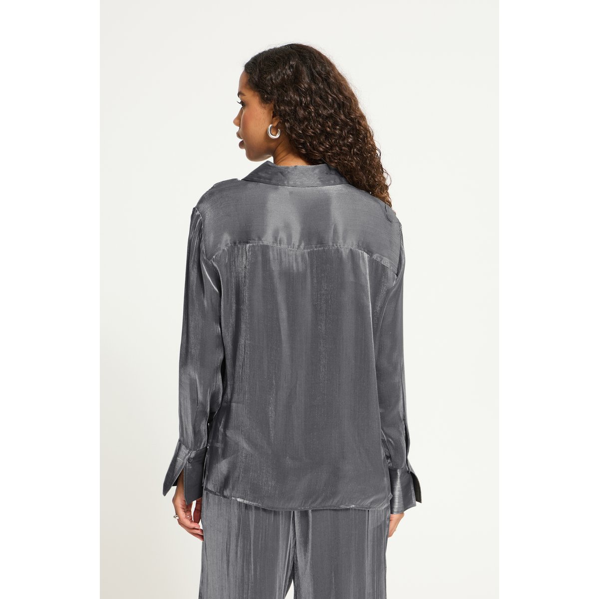 Chemise à manches longues gris smoked pearl, ICHI