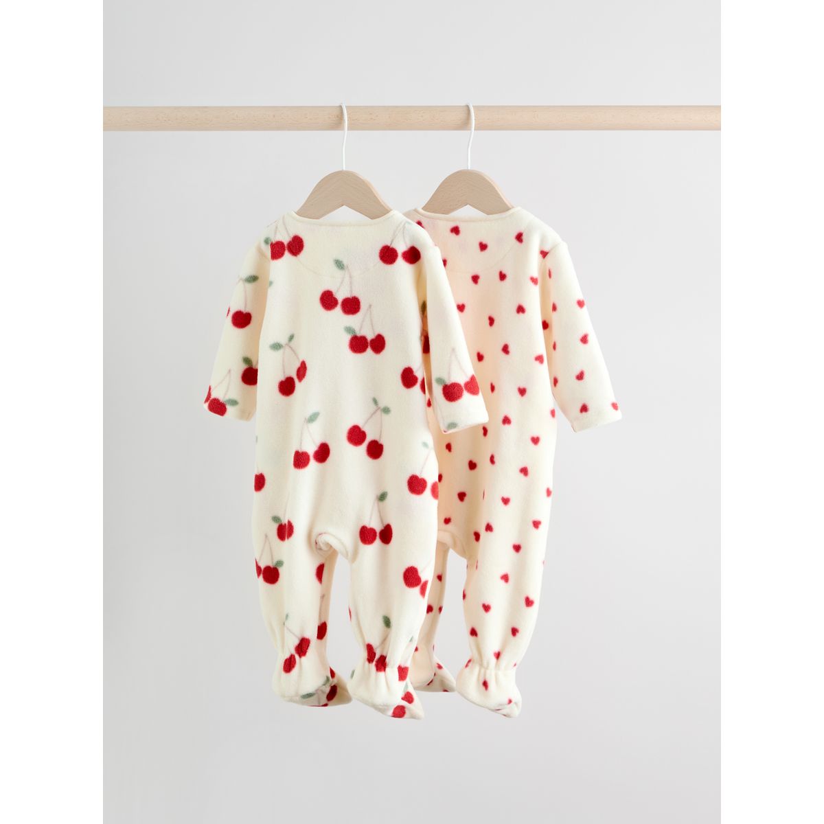 Grenouillère à zippée en polaire, lot de 2 rouge, NEXT