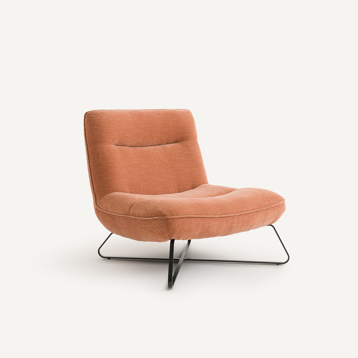 Fauteuil en tissu velours, HELMA terracotta, AM.PM