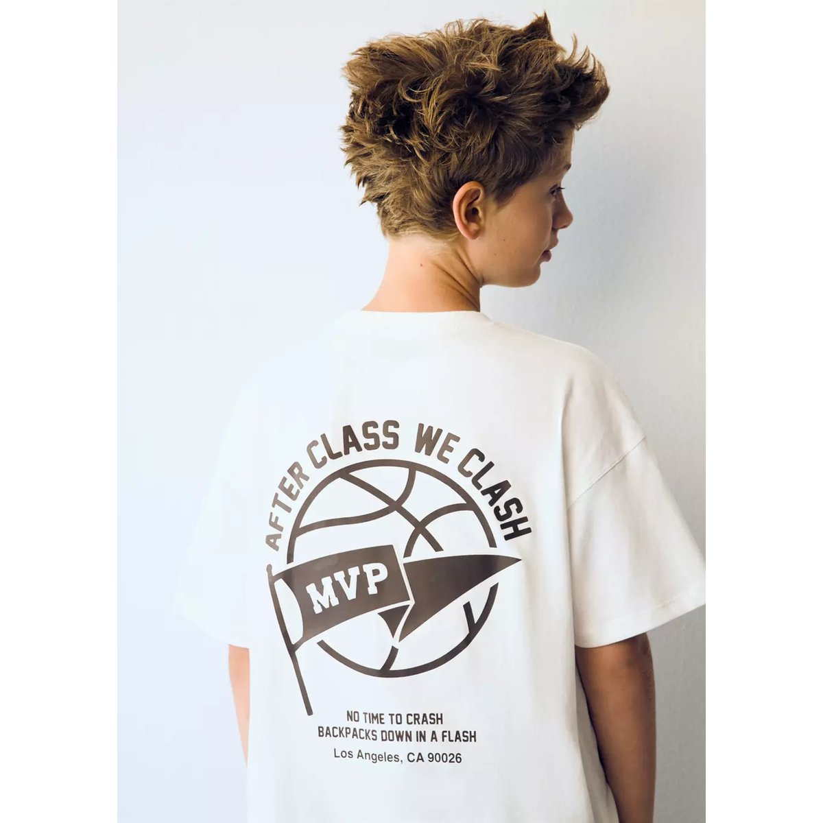T-shirt détail imprimé blanc cassé, MANGO KIDS