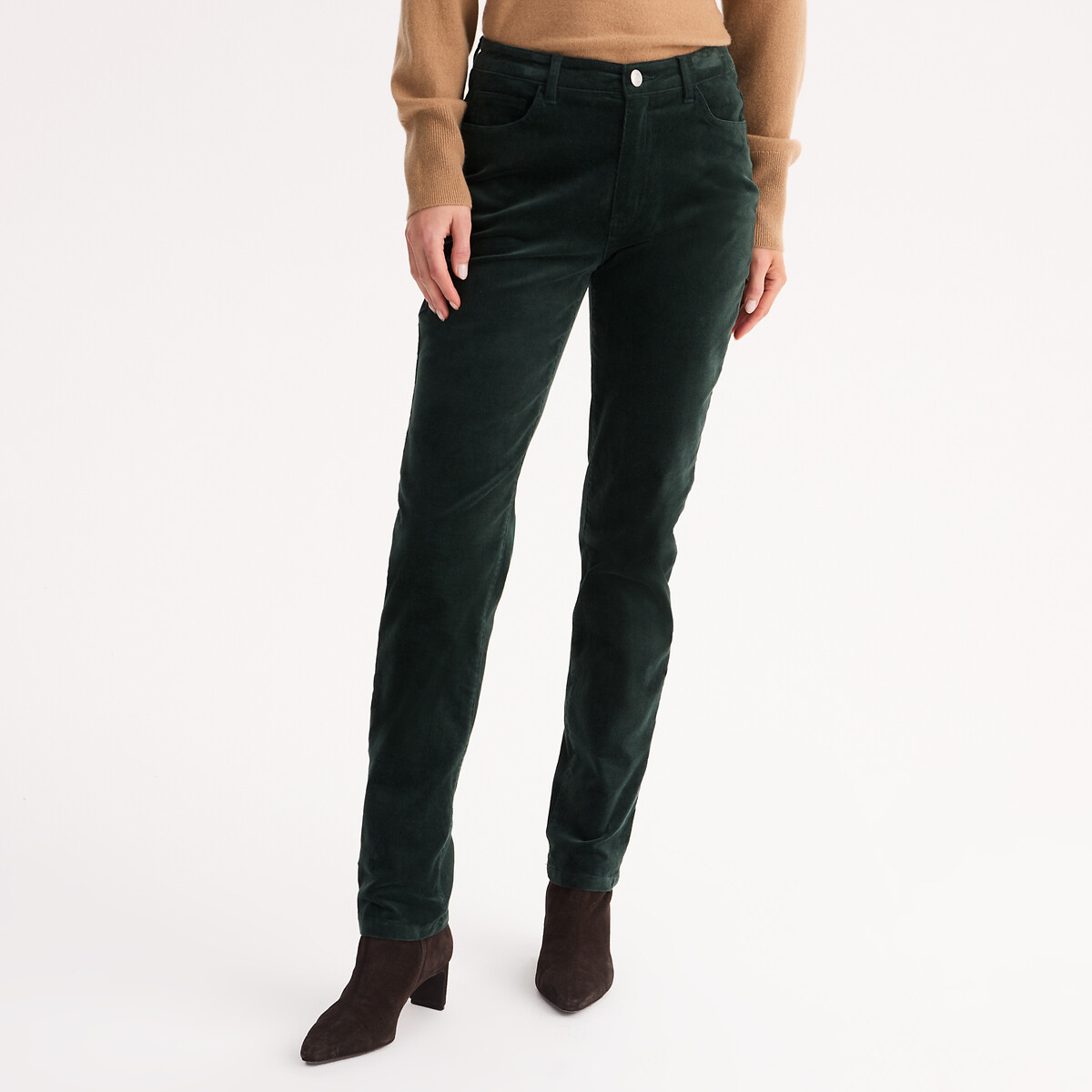 Pantalon velours stretch vert cèdre, ANNE WEYBURN