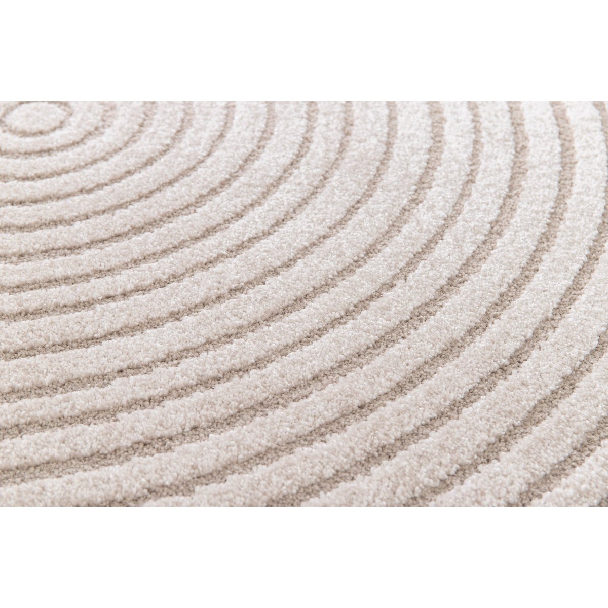 Tapis rond design avec effet sculpté CLEO beige sable, AFK LIVING