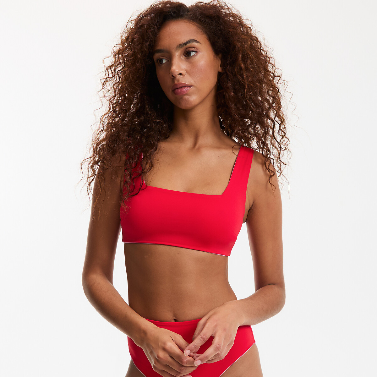 Soutien de biquíni bandeau reversível vermelho, LA REDOUTE COLLECTIONS