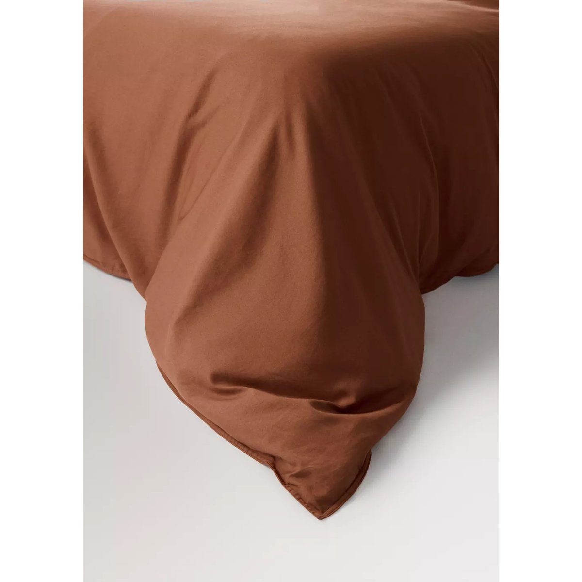 Housse de couette 100 % coton satin délavé Lit 90 cm caramel, MANGO HOME