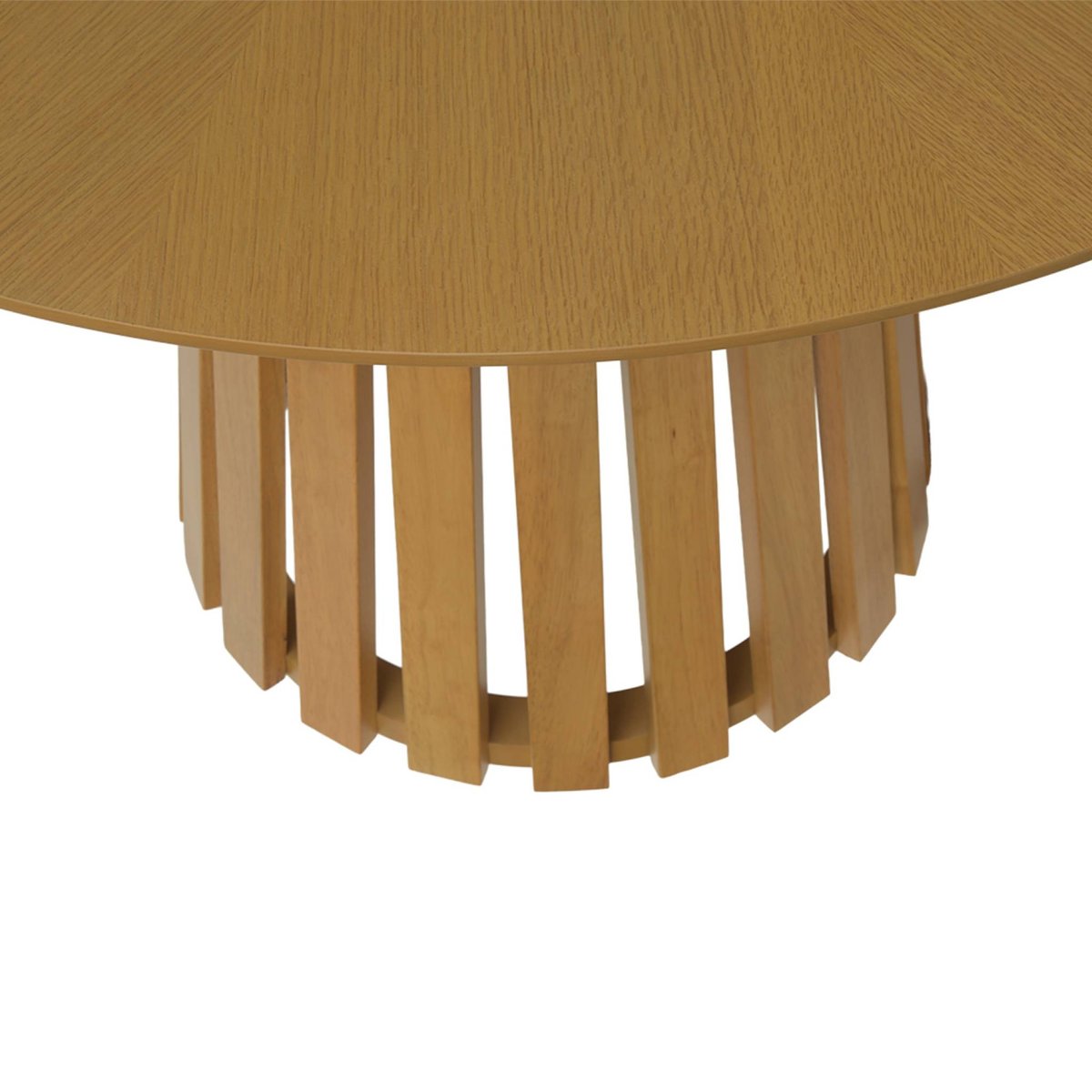 Table à manger ronde bois d'hévéa placage chêne 4 places ANGÈLE noir, SWEEEK