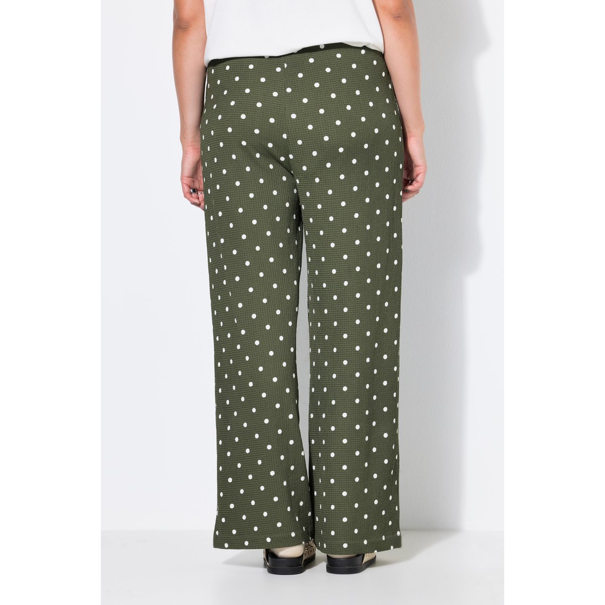 Pantalon texturé motif pois kaki foncé, STUDIO UNTOLD