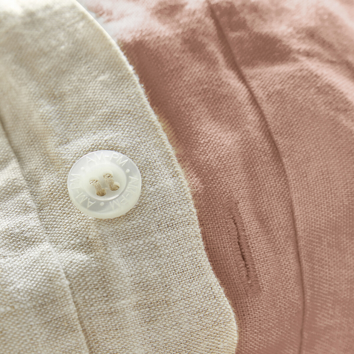 Alhanasia Washed Linen Duvet Cover with Double Fringe rosewood/natural, AM.PM