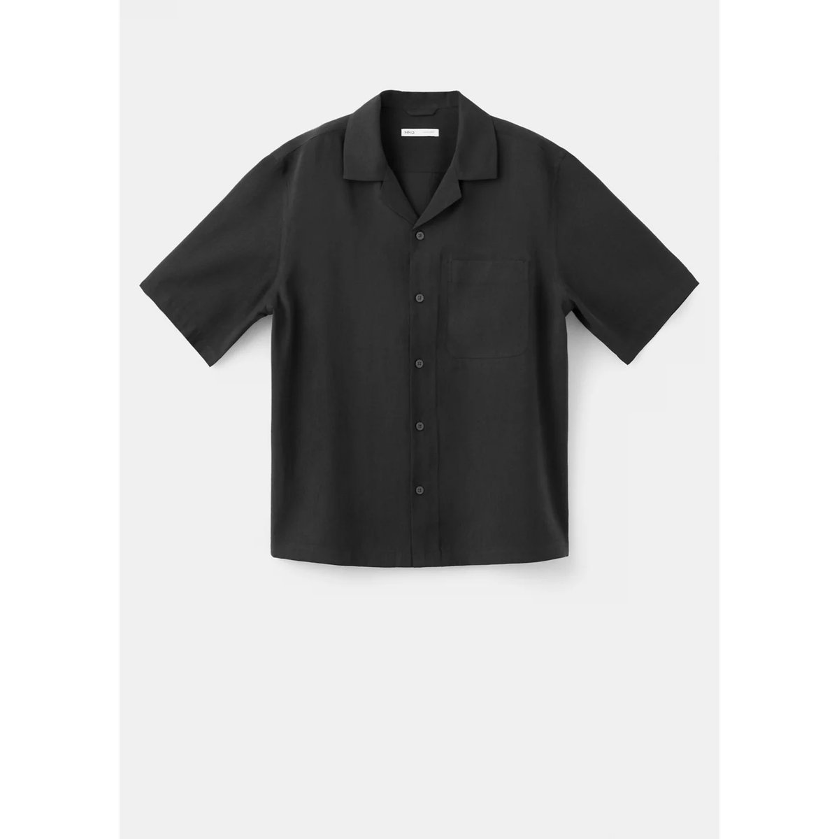 Chemise en mélange de modal avec poche noir, MANGO MAN