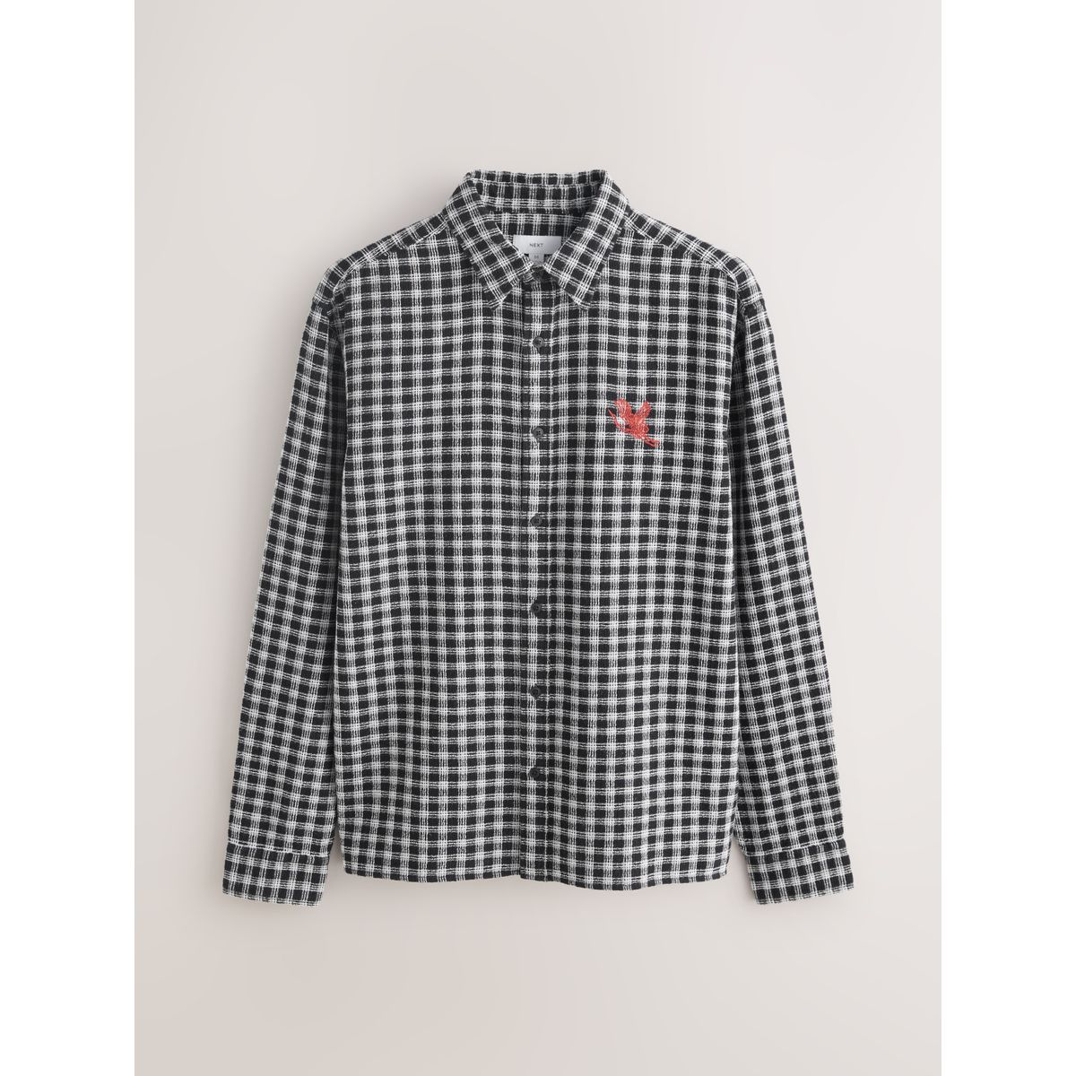 Chemise manches longues à petits carreaux bleu, NEXT