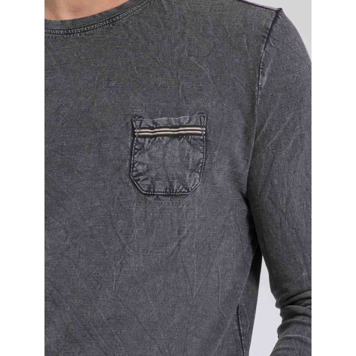 T-shirt Manches Longues Col Rond Pur Coton Jabital gris, RITCHIE