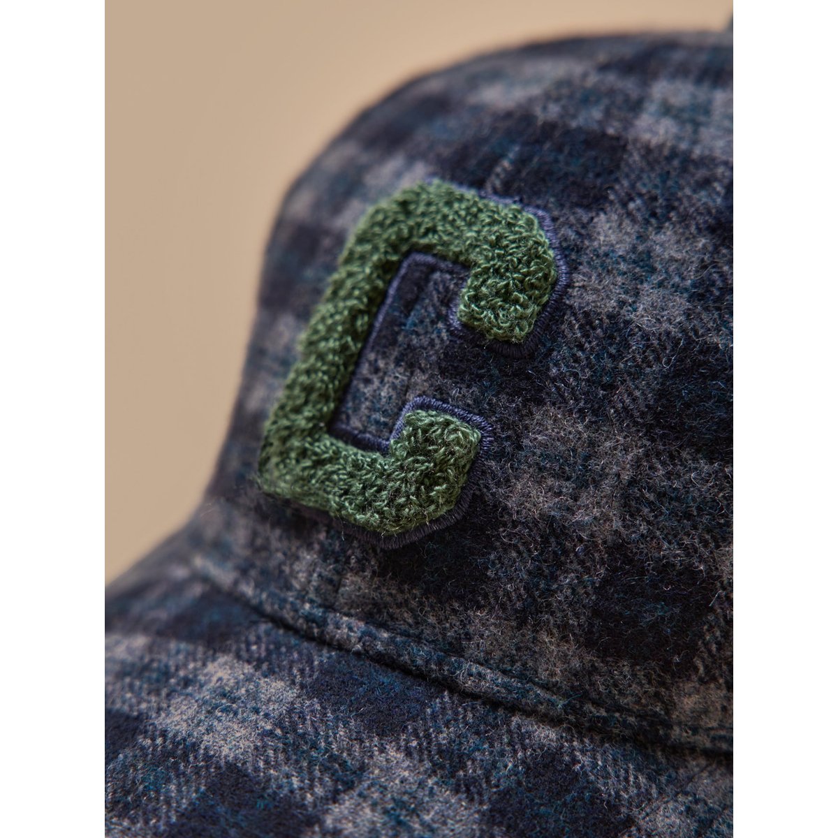 Casquette tweed et enfant carreaux gris, CYRILLUS