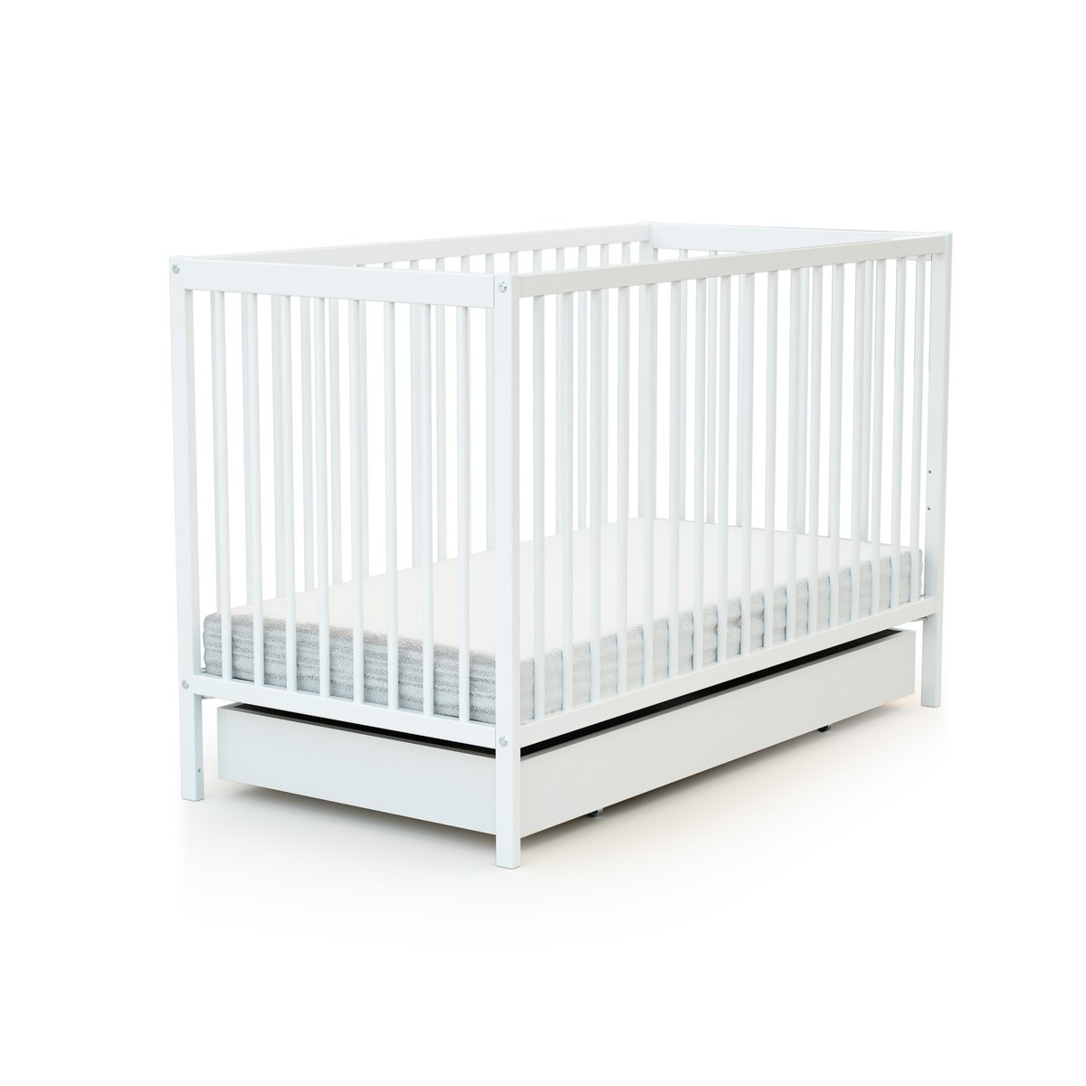 Tiroir de lit bébé en bois ROLO 60 x 120 blanc, WEBABY
