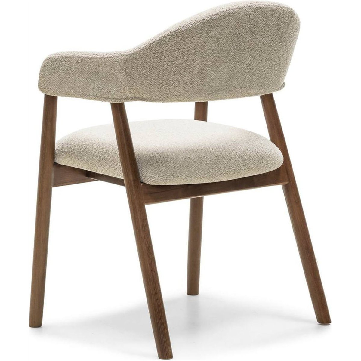 Chaise en bouclé collection LARIS beige foncé et chêne naturel, RECOLLECTION