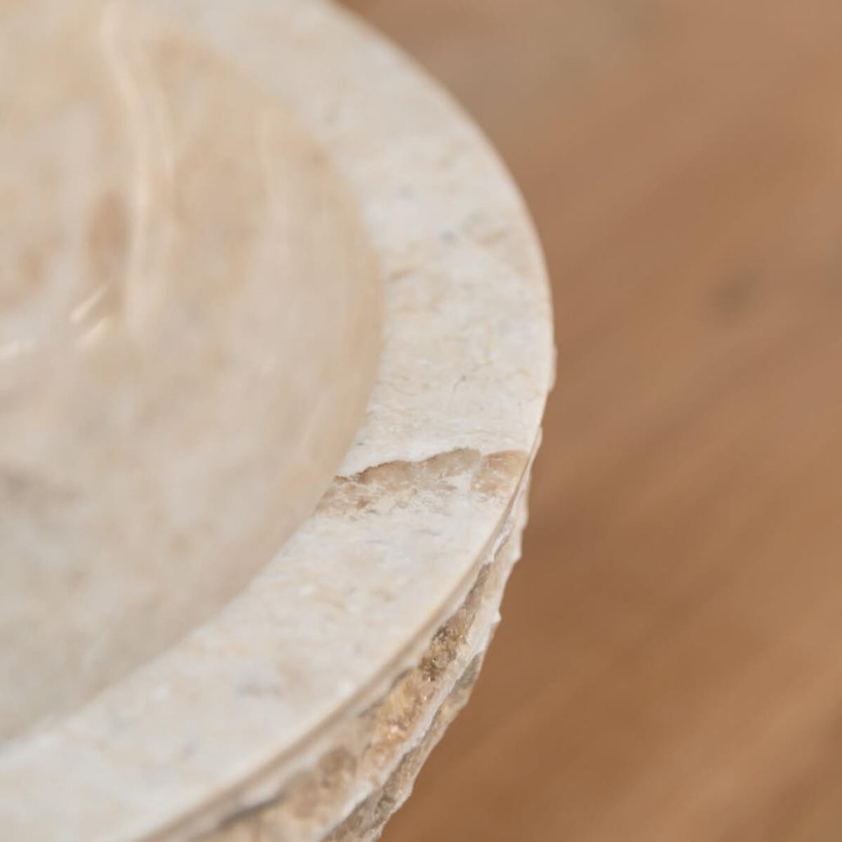 Vasque en marbre ronde à poser 40cm VÉSUVE crème, WANDA COLLECTION