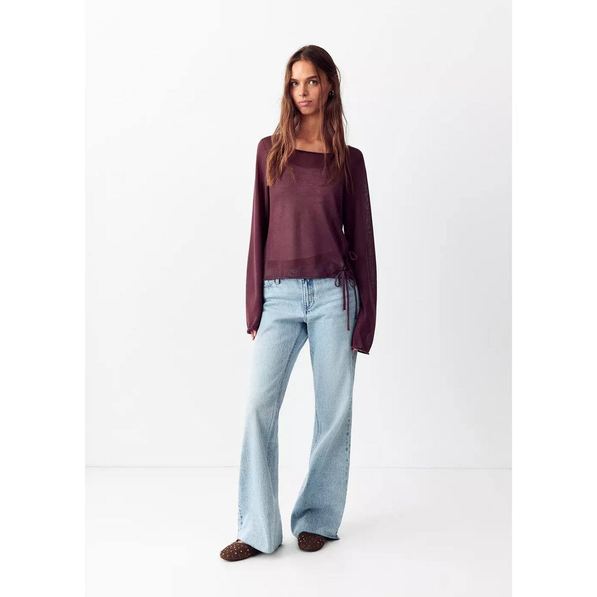 Jean low waist flare bleu moyen, MANGO TEEN