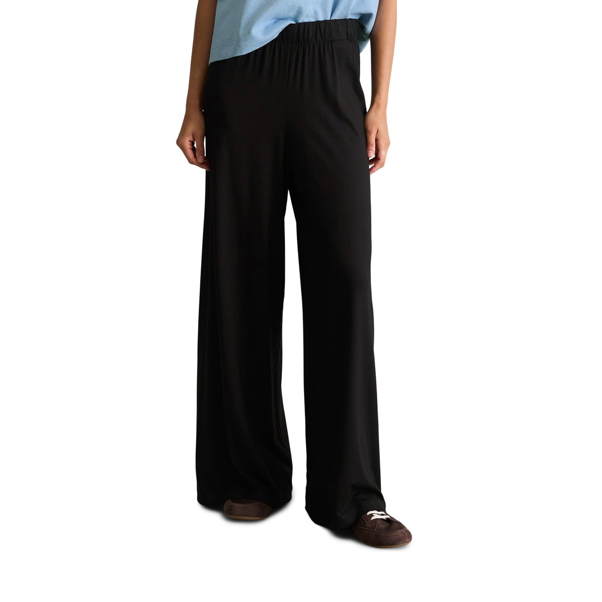 Pantalon en jersey large en LENZING™ ECOVERO™ noir, MARC O’POLO DENIM
