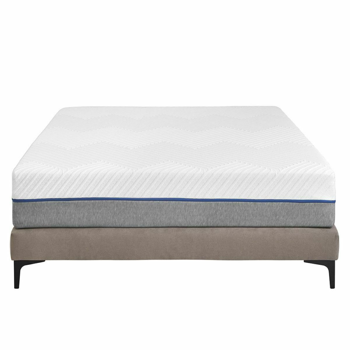 Pack sommier tapissier avec matelas Bois massif  HILIANA lin, AKITEN RETAIL