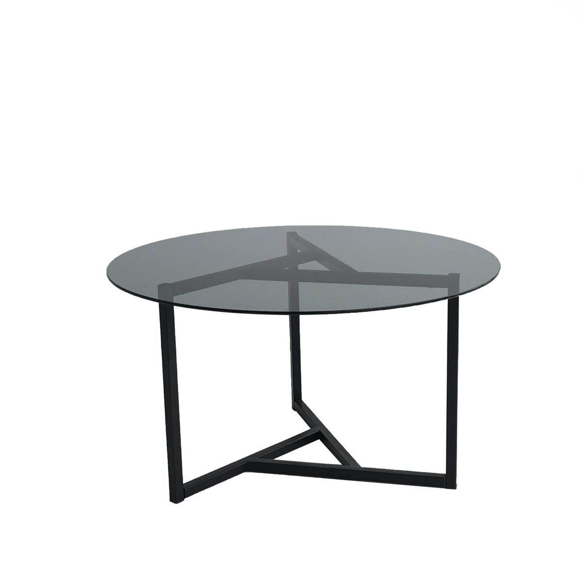 Table basse ronde en verre TULUM verre fumé, PIER IMPORT
