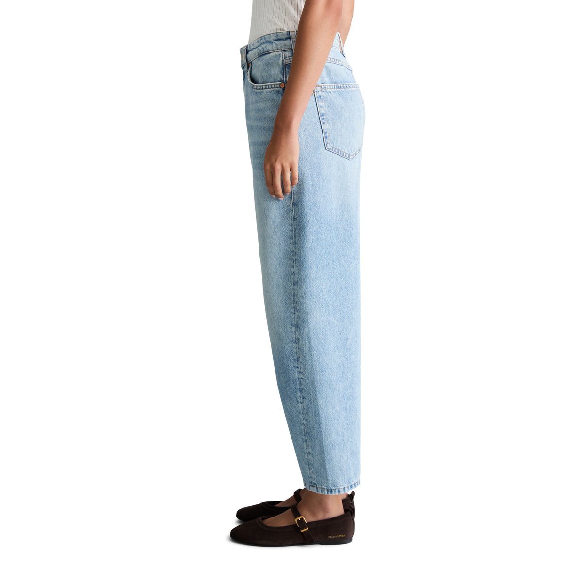 Jeans modèle Stine barrel cropped en pur coton bleu clair, MARC O’POLO DENIM