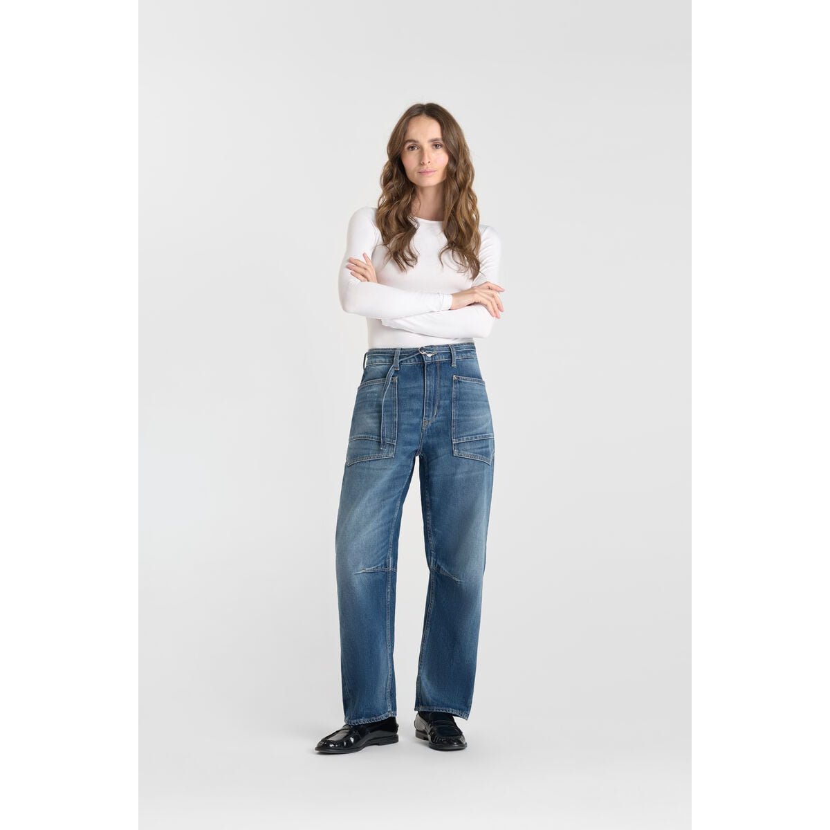 Jeans loose, large balloon , longueur 34 blue, LE TEMPS DES CERISES