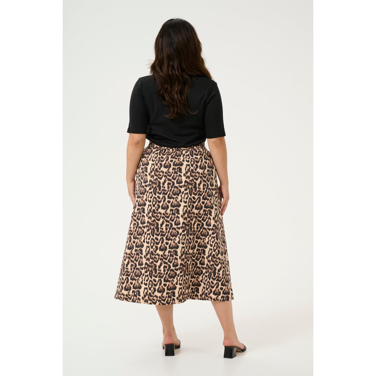 Skirt imprimé natural leopard, KAFFE CURVE