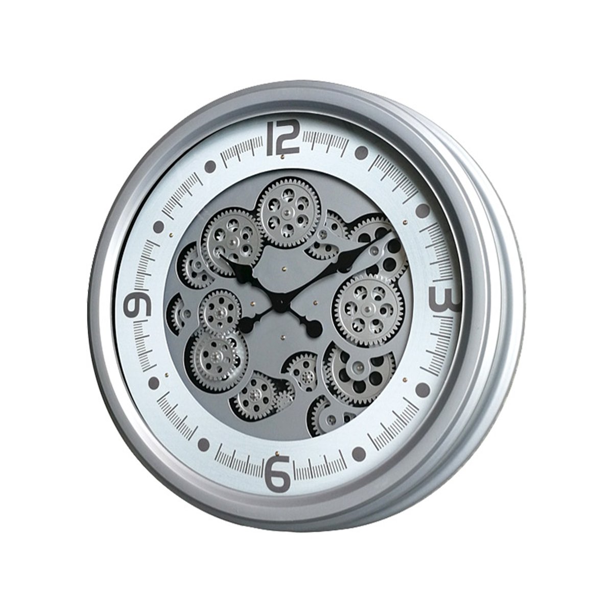 Horloge moderne à mécanismes 52cm argent, EMDE