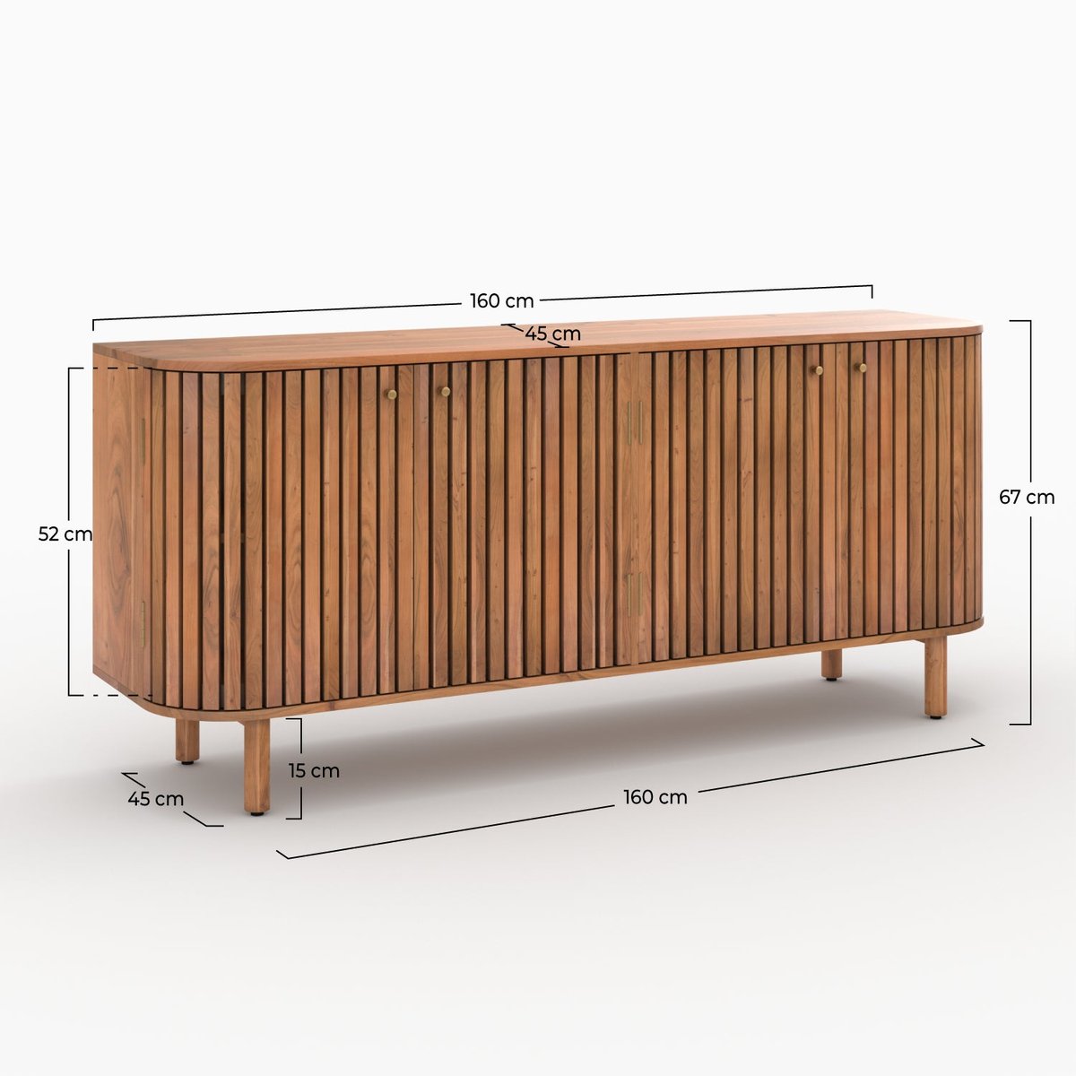 Buffet en bois d'acacia - PAOLA naturel, MAISON PAVANE