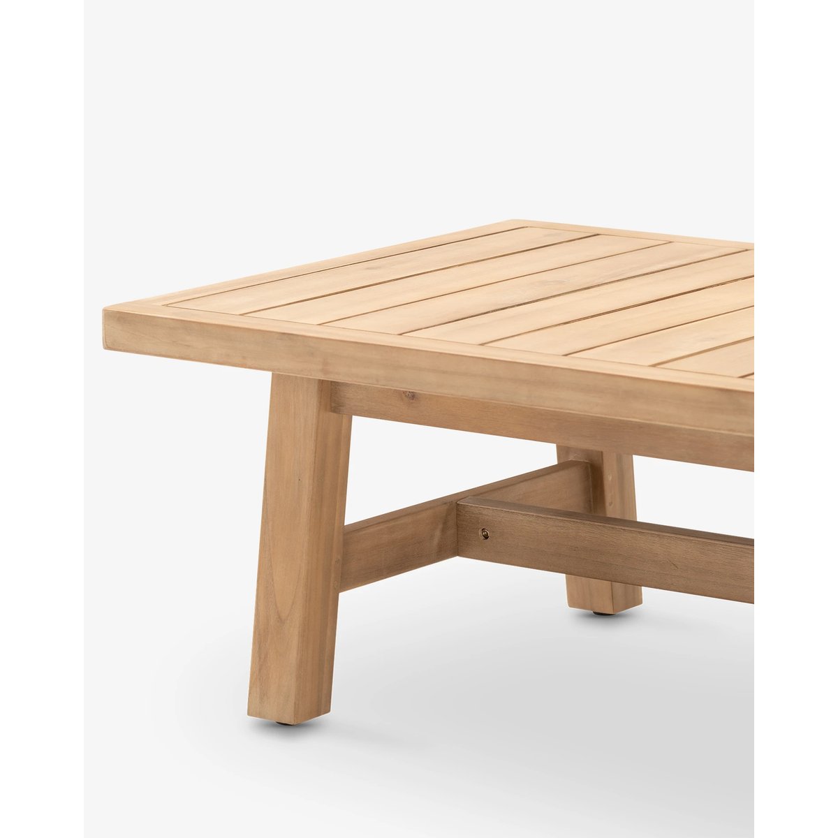 Salon de jardin 4 places en bois, pouf, SIENA structure en bois couleur clair, corde beige-marron, coussin beige, DEFORA HOME